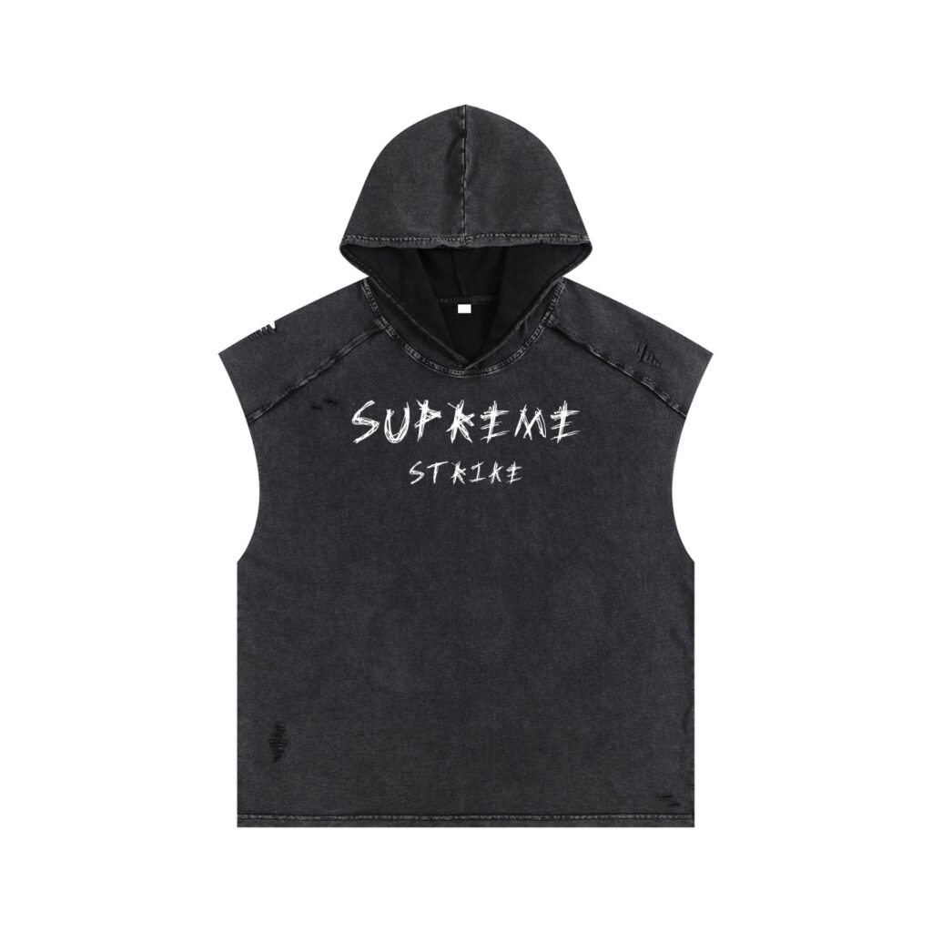 Snow Washed Boxy Hooded Tank Top